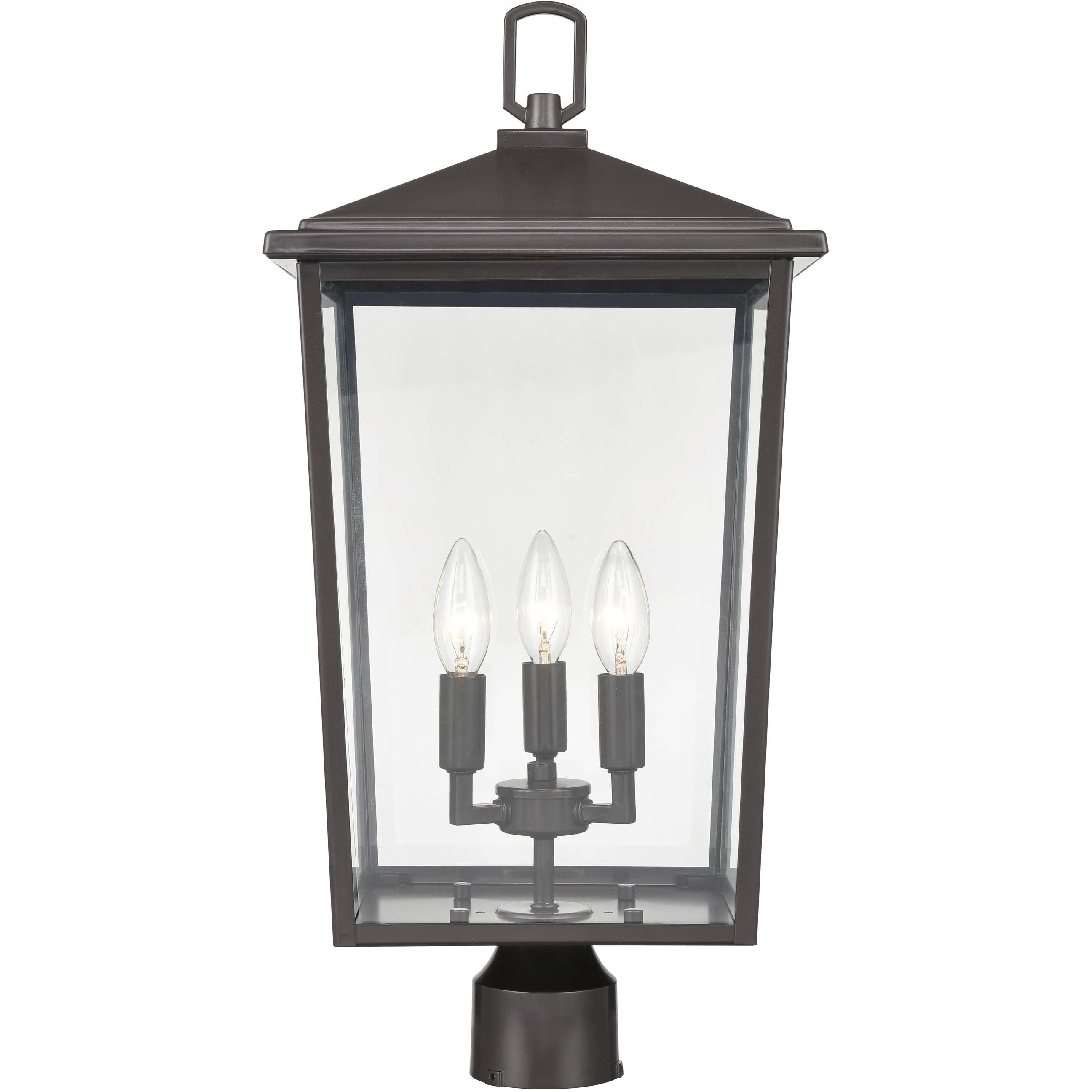 Fetterton 3 Light 23 inch Powder Coated Bronze Outdoor Post Lantern